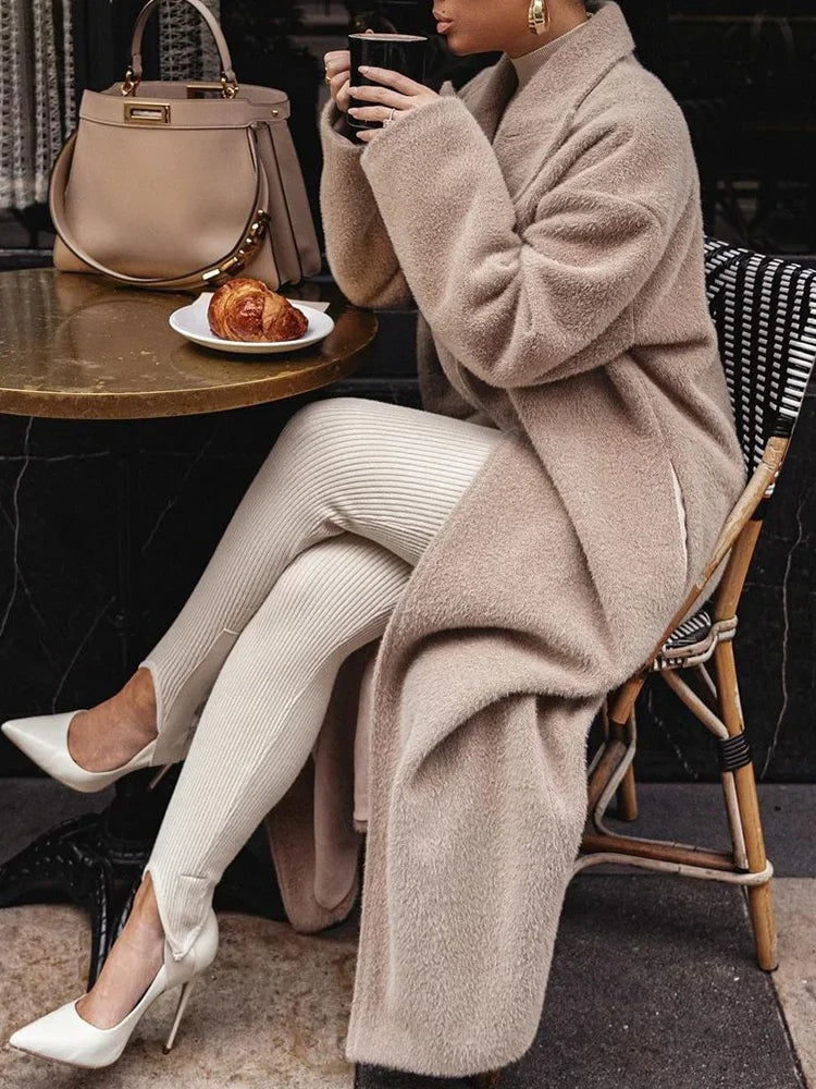 Christy Oversized Longline Wool Blend Coat for Women