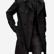 Double-Breasted Tailored Trench Style Mens Coats for Everyday Wear