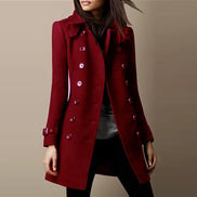 Janice Double-Breasted Mid-Length Winter Coat for Women