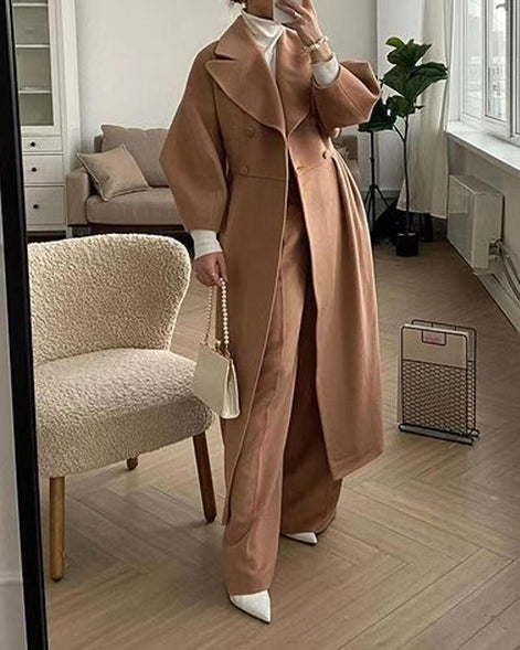 Phyllis Double Breasted Wrap Maxi Coat Winter Coats Women