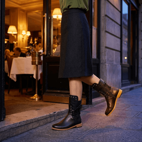 Westlyn Studded Lace-Up Ankle Boots with Wool Lining for Women