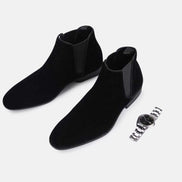 Suede Chelsea Ankle Mens Boots with Elastic Side Panels