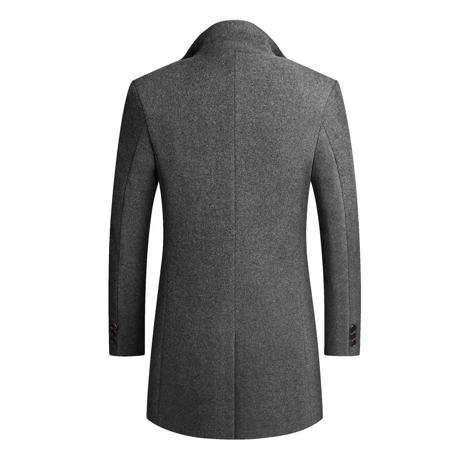 Henry Slim-Fit Wool Blend Mens Coats with Notched Lapel