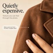Women's Unstructured Suede-Look Long Coat with Button Front