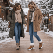 Women's Plush-Lined Wedge Winter Ankle Boots with Faux Fur Trim