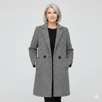 Rebeka Longline Houndstooth Tweed Winter Coat for Women