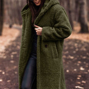 Allison Hooded Longline Teddy Fleece Coat Winter Coats for Women