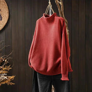 Filipa Mock-Neck Ribbed Women's Knit Jumper