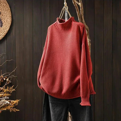 Filipa Mock-Neck Ribbed Women's Knit Jumper