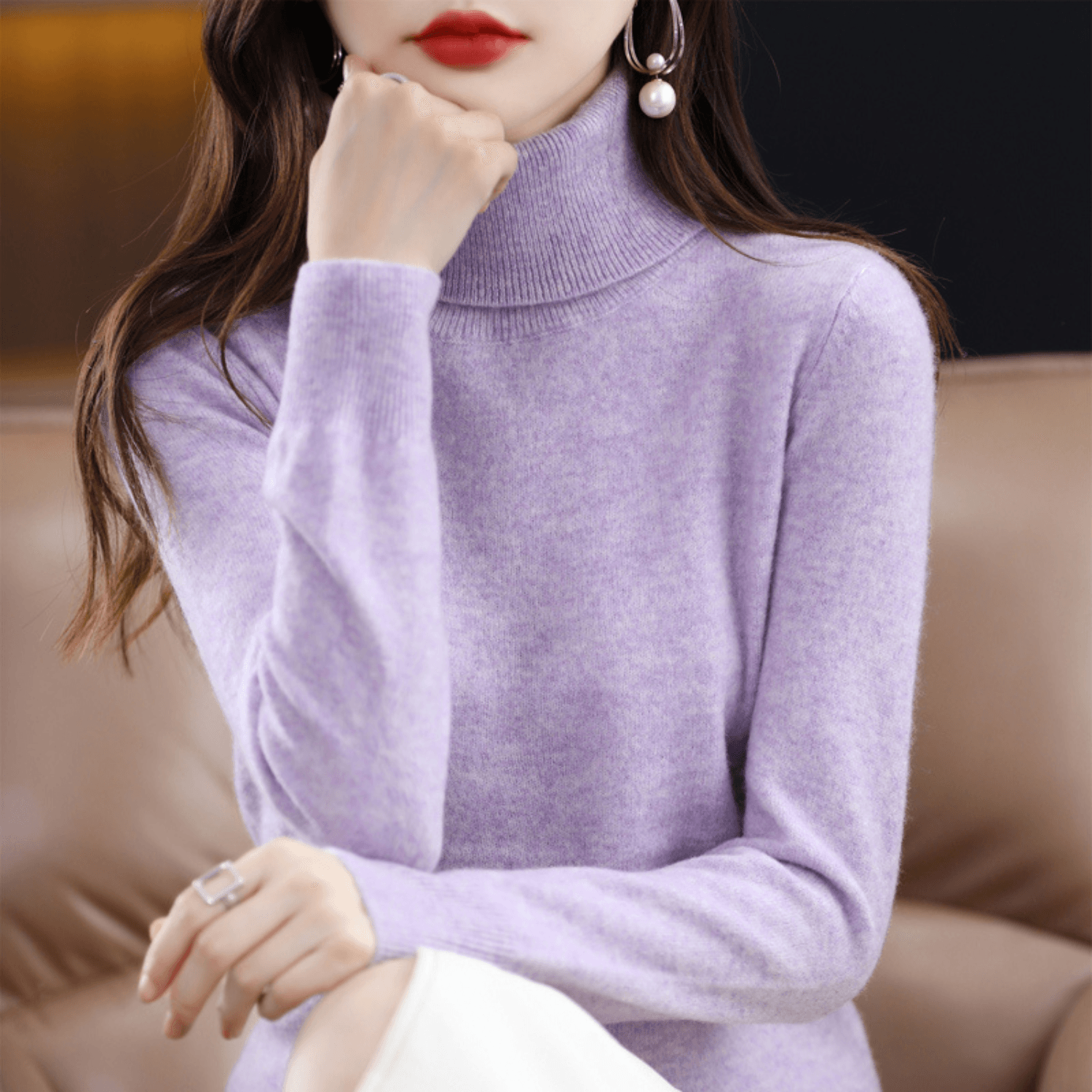 Elena Knitted Turtleneck Jumper for Ladies Christmas Jumpers Season