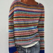Dorothea Women's Fair Isle Crew Neck Knitted Jumper with Long Sleeves