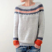 Women's Forest-Print Crew Neck Knitted Jumper