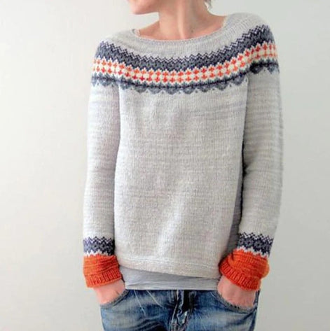 Women's Forest-Print Crew Neck Knitted Jumper