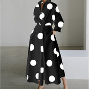 Alora Collared Front Wrap Printed Cotton Blend Women's Midi Dress