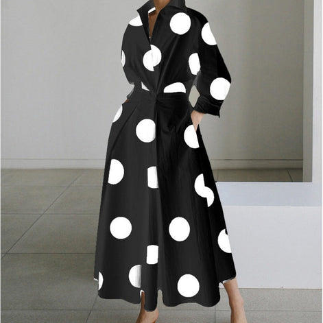 Alora Collared Front Wrap Printed Cotton Blend Women's Midi Dress