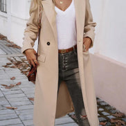 Anastasia Oversized Women's Trench Coat with Notched Lapel and Tie Belt