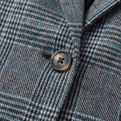 Women's Relaxed Glen Plaid Tailored Blazer with Button Front