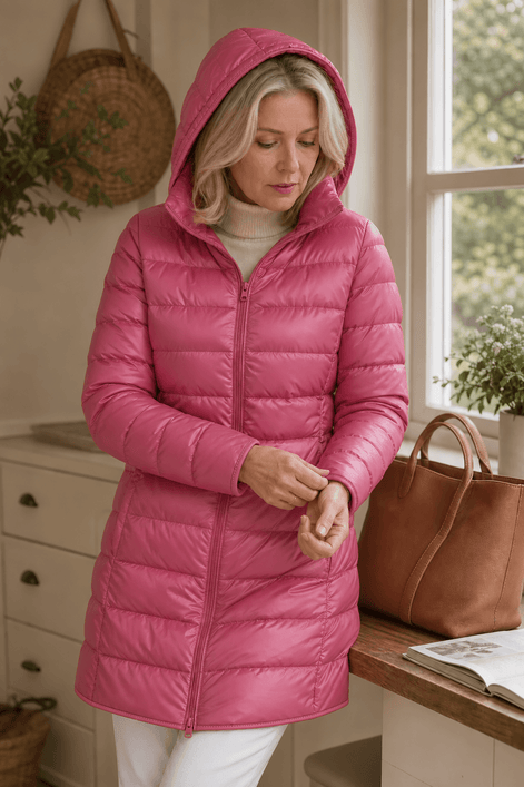 Women's Packable Quilted Puffer Jacket with Detachable Hood