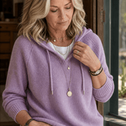 Women's Drawstring Hood Ribbed Knit Jumper