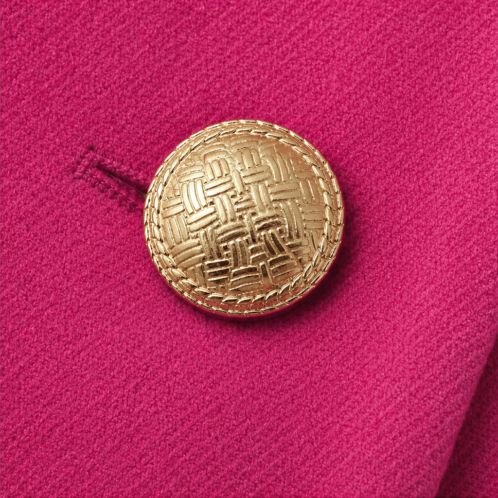 Women's Double-Breasted Wool-Look Winter Coat with Gold Buttons