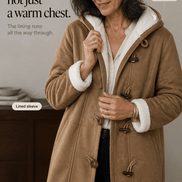 Women's Hooded Faux Suede Winter Coat with Plush Sherpa Lining