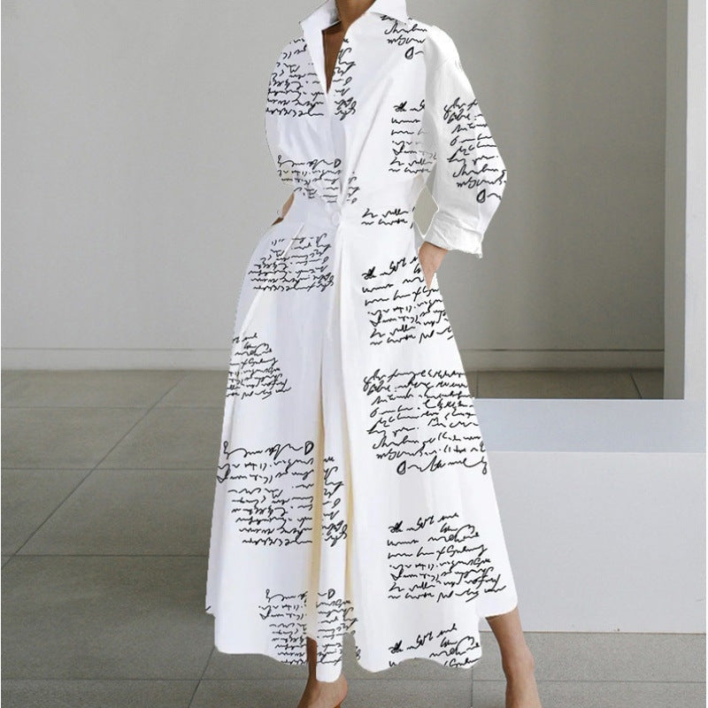 Alora Collared Front Wrap Printed Cotton Blend Women's Midi Dress