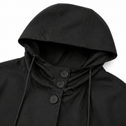 Women's Hooded Midi Coat with Drawstring Waist
