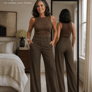 Women's Wide-Leg High-Waisted Trousers with Structured Waistband
