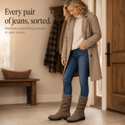 Slouchy Mid-Calf Boots with Buckle Strap for Women