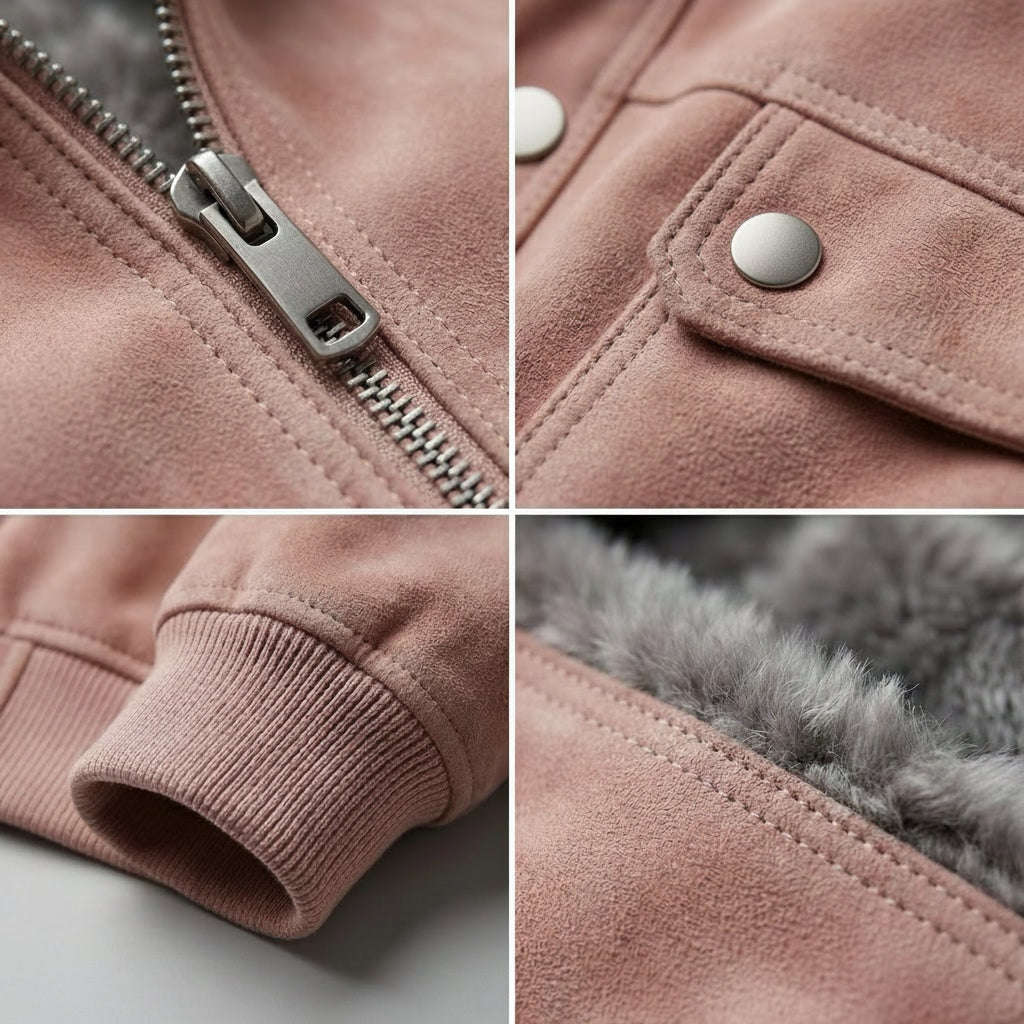Jacob Suede-Look Bomber Jacket for Men