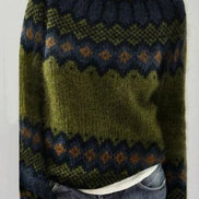 Dorothea Women's Fair Isle Crew Neck Knitted Jumper with Long Sleeves