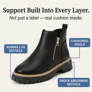 Strida Women's Cushioned Platform Chelsea Ankle Boots with Side Zip