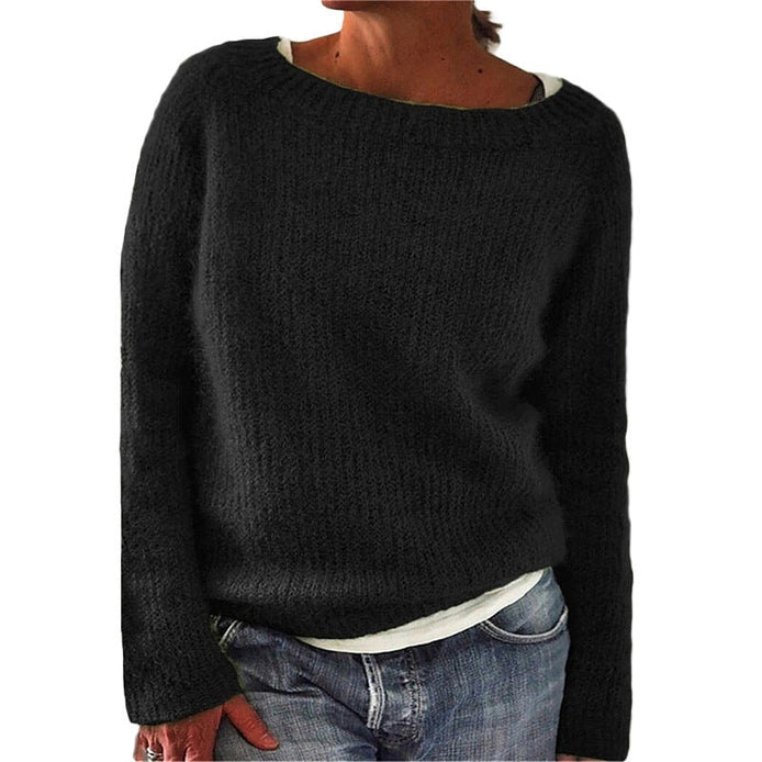 Klara Boat Neck Long Sleeve Knit Jumper for Women