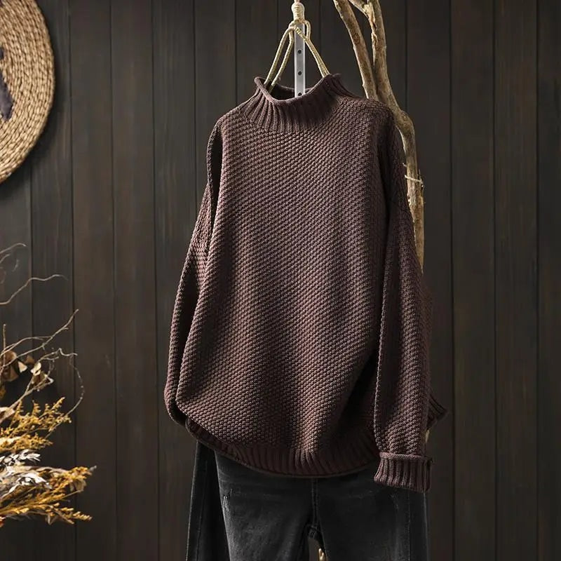 Filipa Mock-Neck Ribbed Women's Knit Jumper