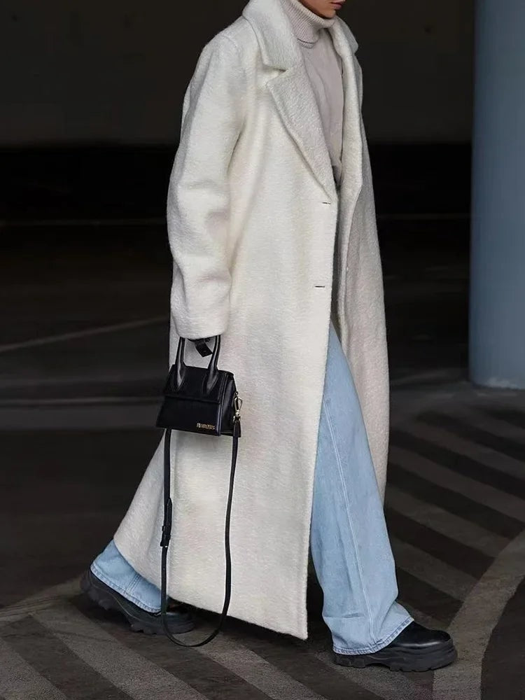Christy Oversized Longline Wool Blend Coat for Women