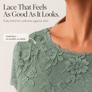 Women's Lace Bodice Chiffon Dress with Ruffled Hem