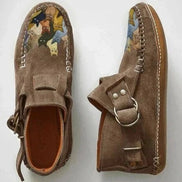 Women's Shearling-Lined Suede Winter Ankle Boots with Buckle Strap