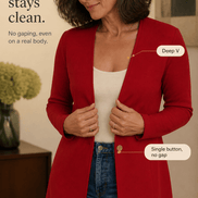 Linevalle Women's V-Neck Single-Button A-Line Tailored Blazer