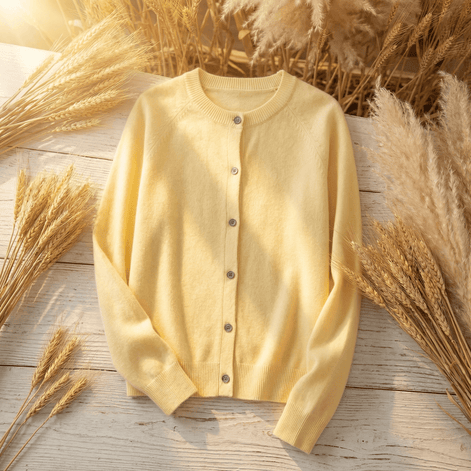 Womens Knitted Cardigan Merino Wool Jumper with Button Front