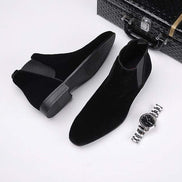 Suede Chelsea Ankle Mens Boots with Elastic Side Panels