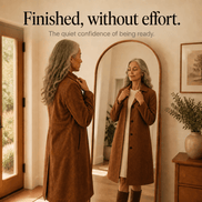 Women's Unstructured Suede-Look Long Coat with Button Front