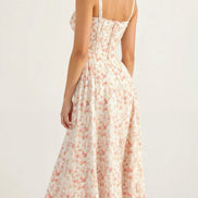 Elodie Floral Satin Midi Slip Dress for Autumn Dresses Occasions