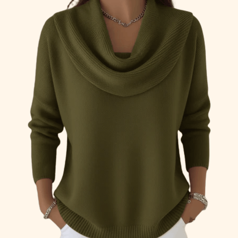 Vânia Cowl-Neck Ribbed Knit Jumper for Women
