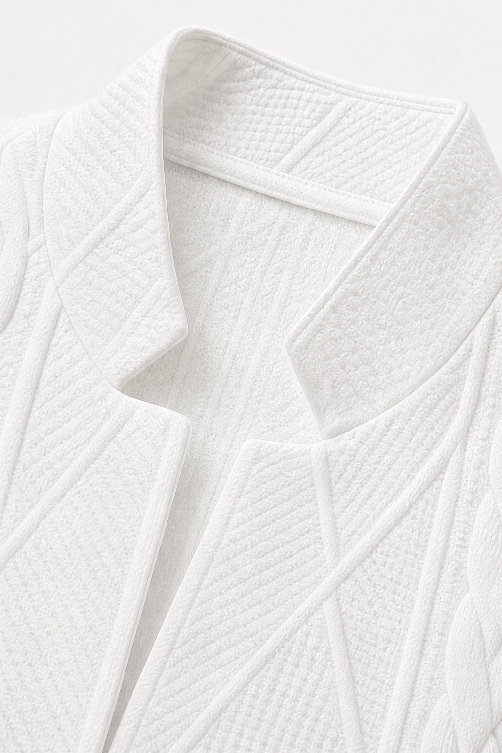 Women's Textured Knit Stand-Collar Open-Front Tailored Blazer