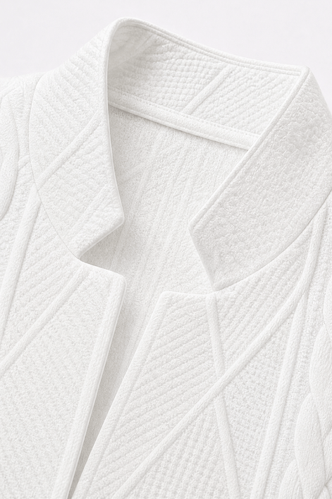 Women's Textured Knit Stand-Collar Open-Front Tailored Blazer
