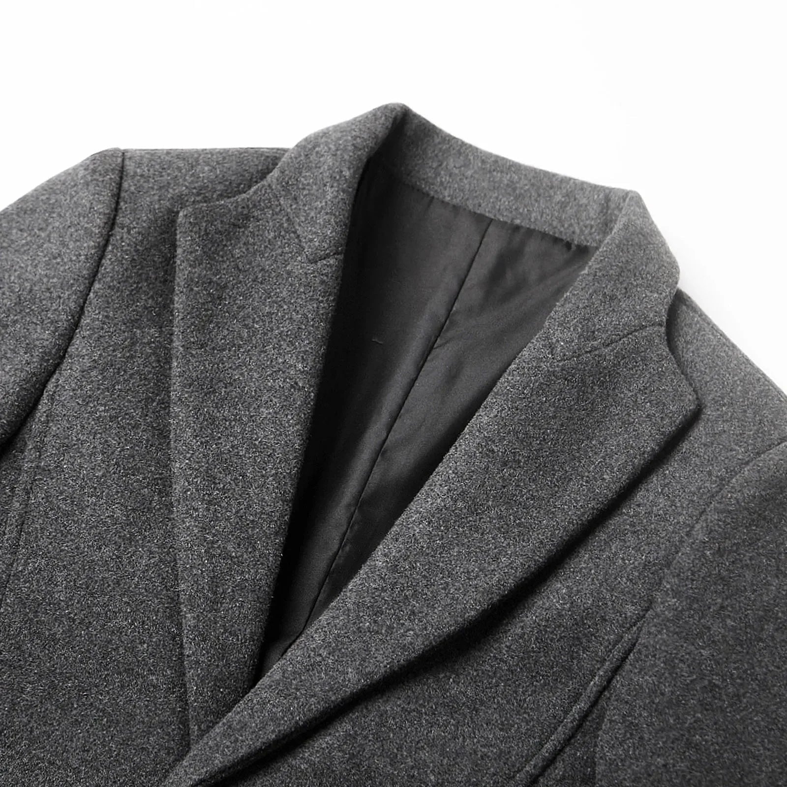 Henry Slim-Fit Wool Blend Mens Coats with Notched Lapel