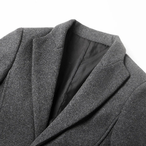 Henry Slim-Fit Wool Blend Mens Coats with Notched Lapel