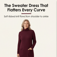 Women's Relaxed Turtleneck Knitted Jumper Dress with Pockets
