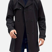 Double-Breasted Tailored Trench Style Mens Coats for Everyday Wear