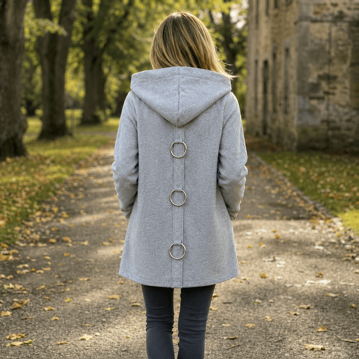 Women's Hooded Knitted Cardigan with Button Front and Pockets